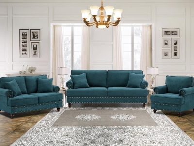 Juego de Sala Barroco 3, 2, 1 - TURQUESA