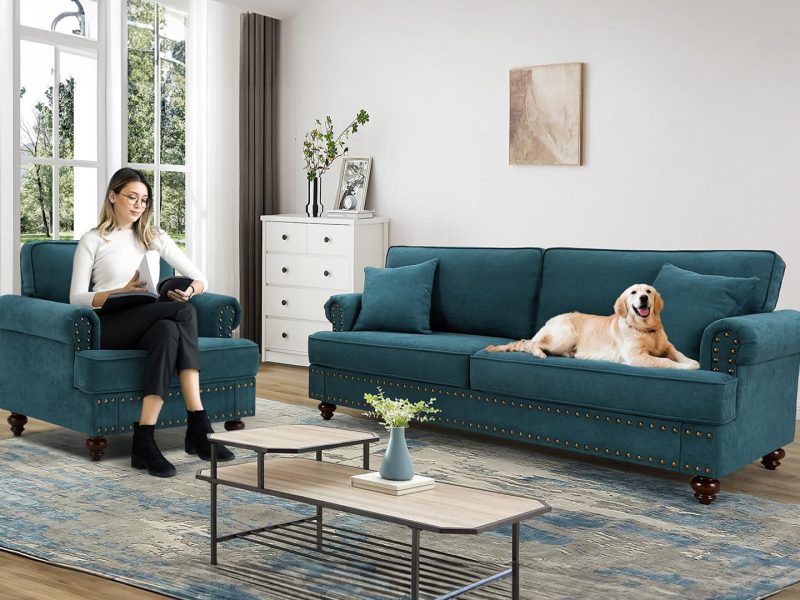 Juego de Sala Barroco 3, 2, 1 - TURQUESA